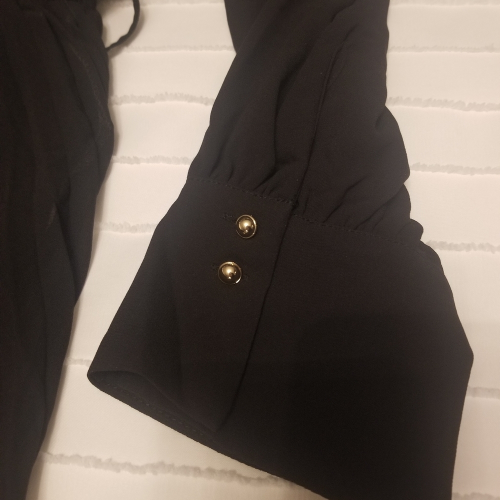 Ever New Pleated Black/Beige V-neckline with an Asymmetrical Hemline Dress s16 - Picture 7 of 12